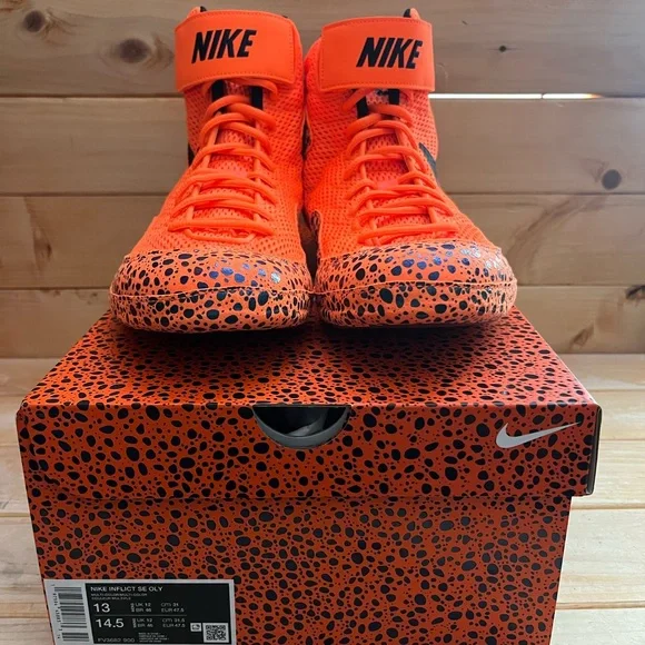 Brand New Inflict SE Olympic 'Safari' Orange Wrestling shoes FV3682-900 Men's 13 - Picture 3 of 7